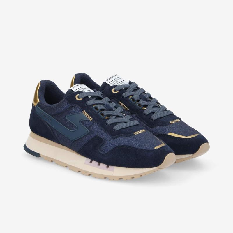 ATHENE RUNNER W - SUEDE/SPAN - BLEU MARINE/BLEU METALLISE